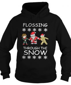 Santa Claus flossing through the snow Christmas Hoodie