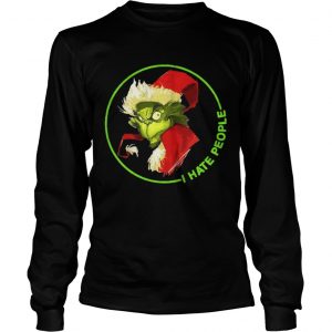 Santa Grinch I Hate People Christmas Longsleeve Tee
