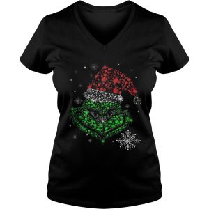 Santa Grinch diamond face Christmas Vneck