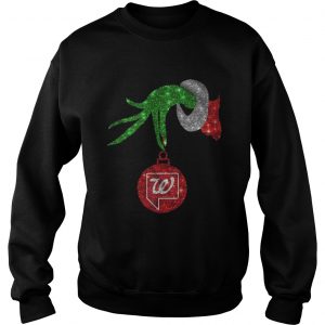 Santa Grinch holding Walgreen ornament Christmas Sweatshirt