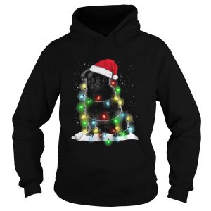 Santa Pitbull Light Christmas Dog Hoodie