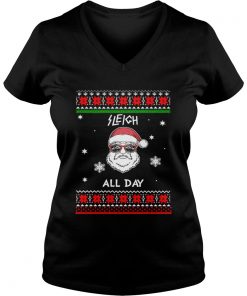 Santa Sleigh All Day Christmas Vneck