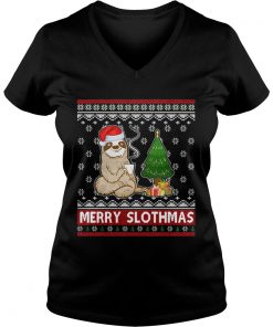 Santa Sloth coffee merry sithmas Vneck