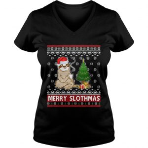 Santa Sloth coffee merry sithmas Vneck