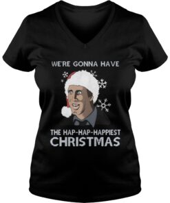 Santa Squeezes were gonna have the hap hap happiest Christmas Vneck