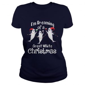 Shark santa I’m dreaming of a great white christmas Ladies Tee