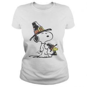 Snoopy and Woodstock Thanksgiving ladies tee