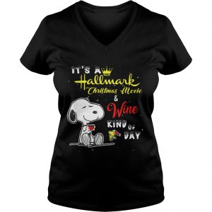 Snoopy it’s a Hallmark Christmas movie & wine kind of day Vneck