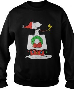 Snoopy rides Woodstock Christmas house Sweatshirt