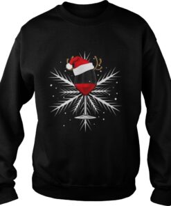 Snowflake wine with Santa hat Sweatshirt