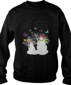 Snowman And Butterfly Sweatshirt