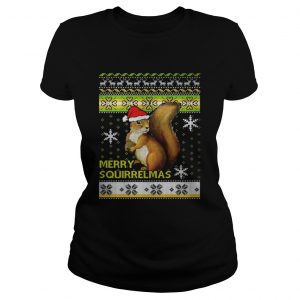 Squirrel Merry Squirrelmas christmas ugly Ladies tee