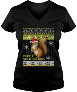 Squirrel Merry Squirrelmas christmas ugly Vneck