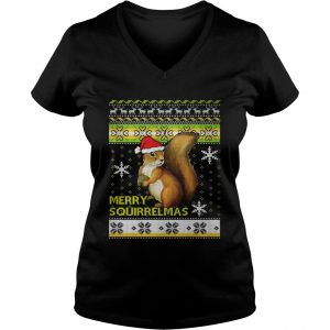 Squirrel Merry Squirrelmas christmas ugly Vneck