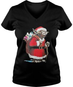 Star Wars Yoda Santa Claus Ugly Faux Christmas Vneck
