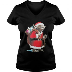Star Wars Yoda Santa Claus Ugly Faux Christmas Vneck