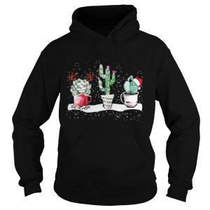 Succulent Christmas reindeer fairy lights and Santa hat Hoodie