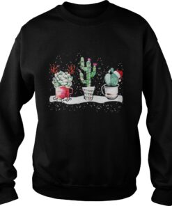 Succulent Christmas reindeer fairy lights and Santa hat Sweatshirt