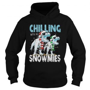 T Rex Dinosaurs chilling with my snowmies christmas Hoodie