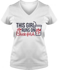 This Girl Runs on Chick Fil A Merch Tee Vneck