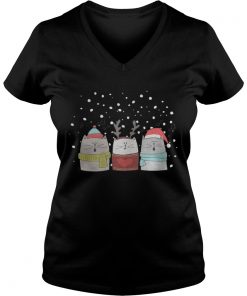 Three Cat Sing Christmas Vneck