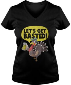 Turkey Beer Lets Get Basted Vneck