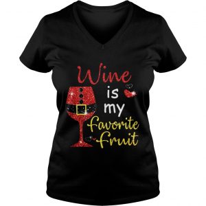 Wine Is My Favorite Fruit Christmas Vneck