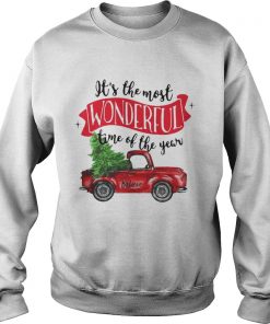 Wonderful time of the year Christmas tree red car believe Sweatshirt