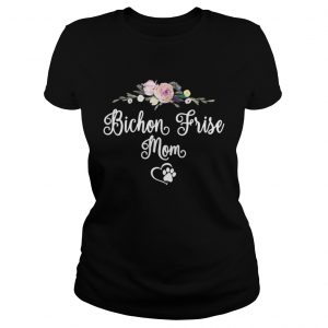 Bichon Frise Dog Mom Floral Ladies Tee