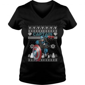 Captain Marvel ugly christmas Vneck