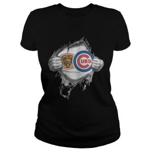 Chicago Bears and Chicago Cubs inside me Ladies Tee