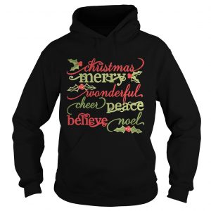 Christmas merry wonderful cheer peace believe noel Hoodie