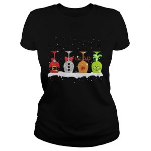 Christmas wine glasses Grinch Ladies Tee