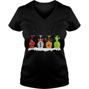 Christmas wine glasses Grinch Vneck