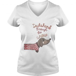 Dachshund through the snow Vneck