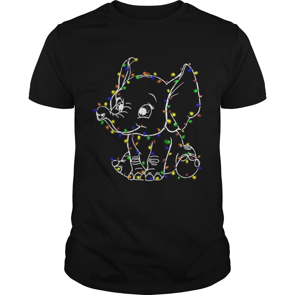 Elephant christmas light shirt