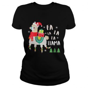 Fa La La La Llama Cute Llama Christmas Ladies Tee