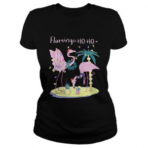 Flamingo ho ho Christmas Ladies Tee