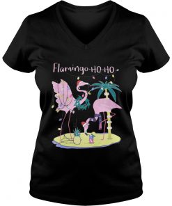 Flamingo ho ho Christmas Vneck