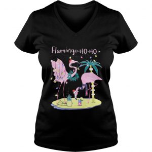 Flamingo ho ho Christmas Vneck