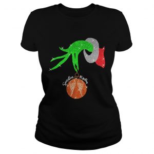 Grinch Hand Holding Ornament Smilin Rylean Ladies Tee