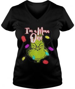 Grinch I’m a Mean one Christmas light Vneck