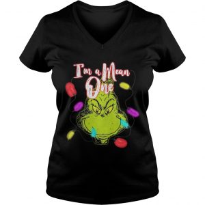 Grinch I’m a Mean one Christmas light Vneck