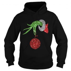 Grinch hand holdings crochet ornament Hoodie