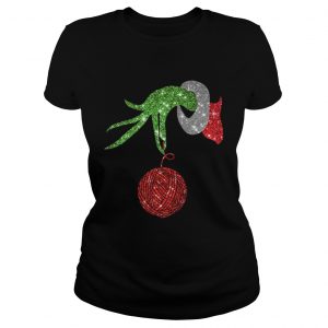 Grinch hand holdings crochet ornament Ladies Tee