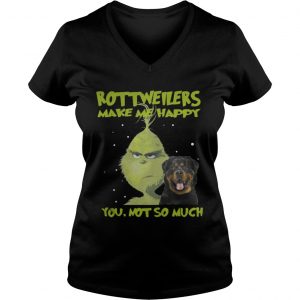 Grinch rottweilers make me happy Christmas Vneck