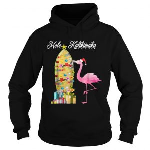 Hawaii Mele Kalikimaka Flamingo Hawaiian Christmas Hoodie