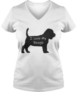 I Love My Beagle Dog Vneck