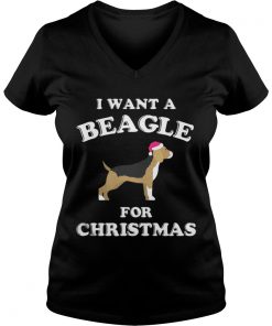 I Want A Beagle For Christmas Vneck