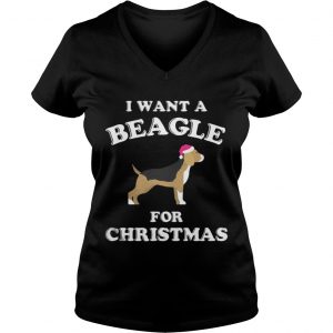 I Want A Beagle For Christmas Vneck
